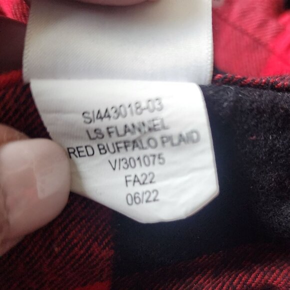 Gap Long Sleeve Flannel Red Buffalo Plaid Big Boys Size XL (12-13) - Picture 4 of 9